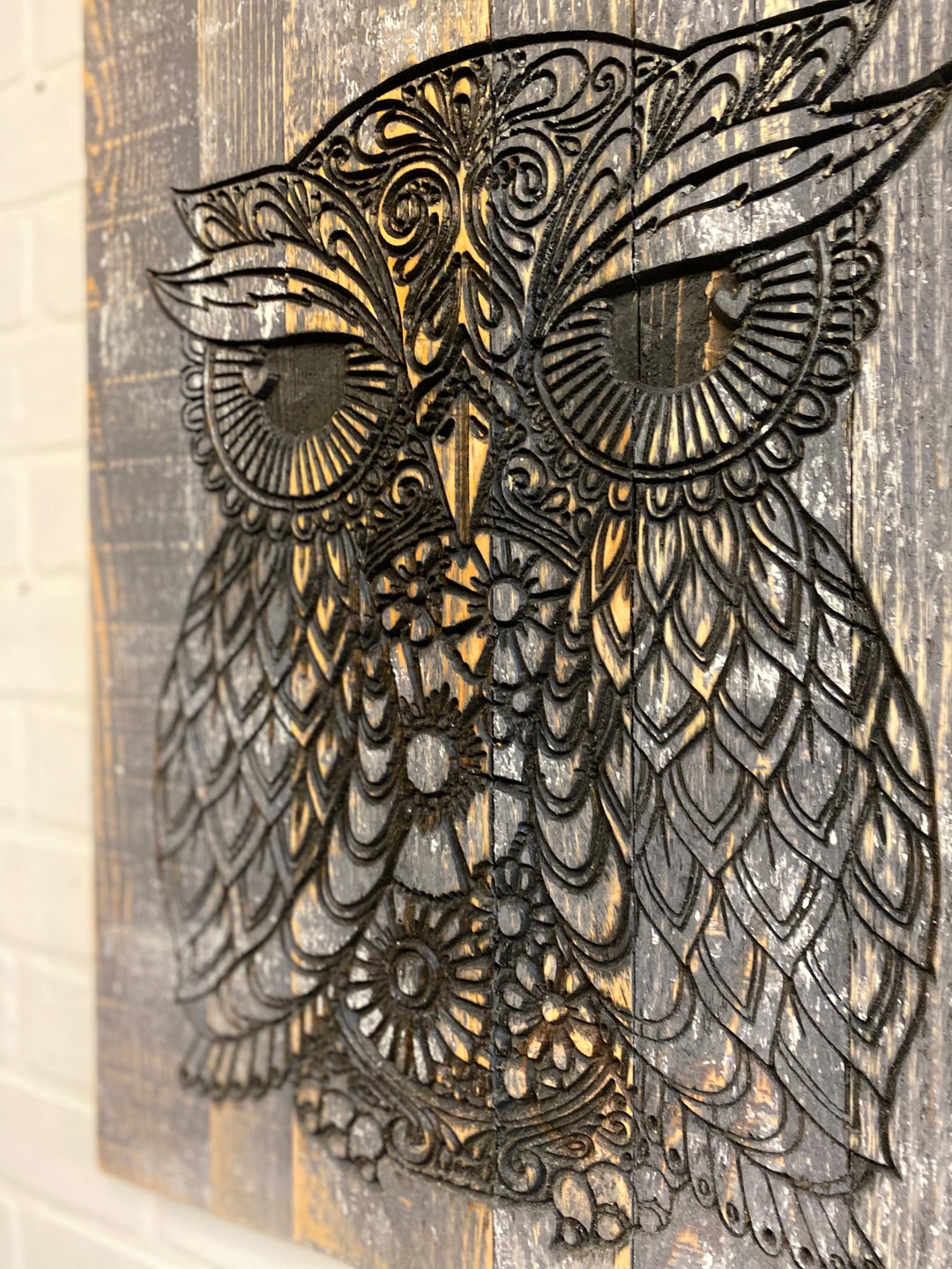 Owl Carved in Wood - Etsy