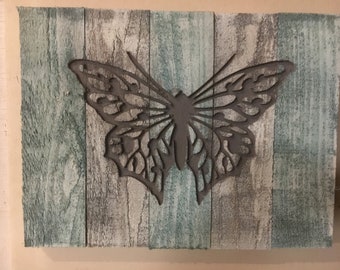 Butterfly  silhouette carved in  wood