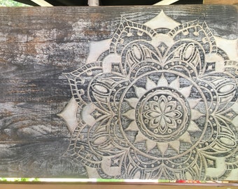 24x40 Mandala carved in wood