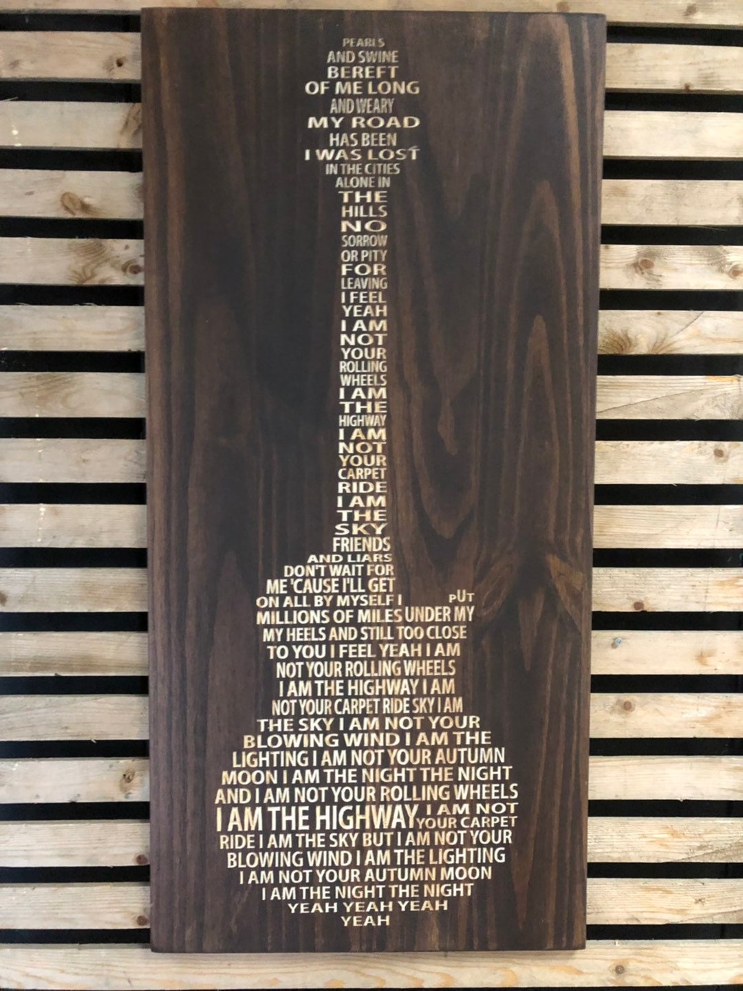 Audioslave- I Am the Highway Lyrics Carved in Wood - Etsy