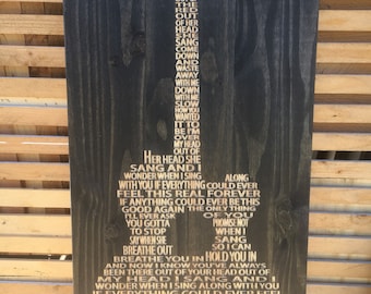 Everlong - Foo fighters lyrics carved in wood