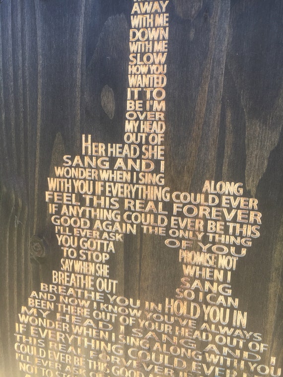 Everlong Foo Fighters Lyrics Carved in Wood 