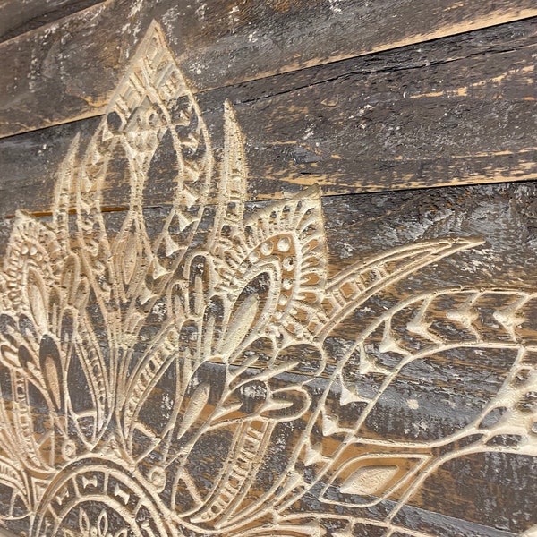 Mandala carved in wood