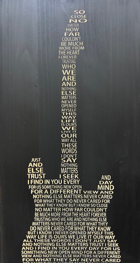 Nothing Else Matters - Metallica Lyrics Carved in Wood - Etsy