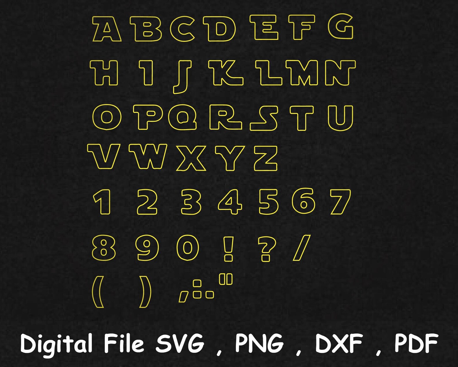STAR WARS FONT Star Wars Alphabet Star Wars letters jedi Etsy