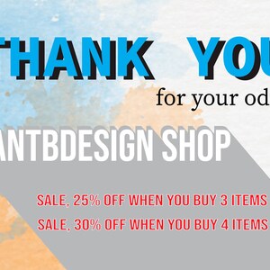 K&ouml;nnte beinhalten: Vielen Dank f&uuml;r Ihre Bestellung. Kantbdesign Shop. Sale, 25% Rabatt beim Kauf von 3 Artikeln. Sale, 30% Rabatt beim Kauf von 4 Artikeln.
