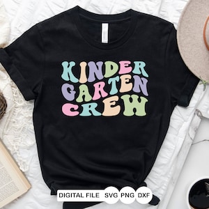 Retro Kindergarten Teacher Crew SVG - Groovy Back to School (Digital Download)