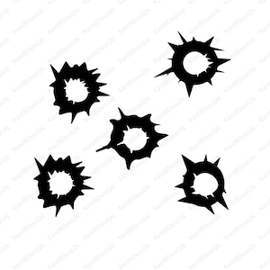 Bullet Holes Clipart Bullet Holes SVG Bullet Holes Files for Cricut Bullet Holes Cut Files For Silhouette Bullet Holes Dxf Png