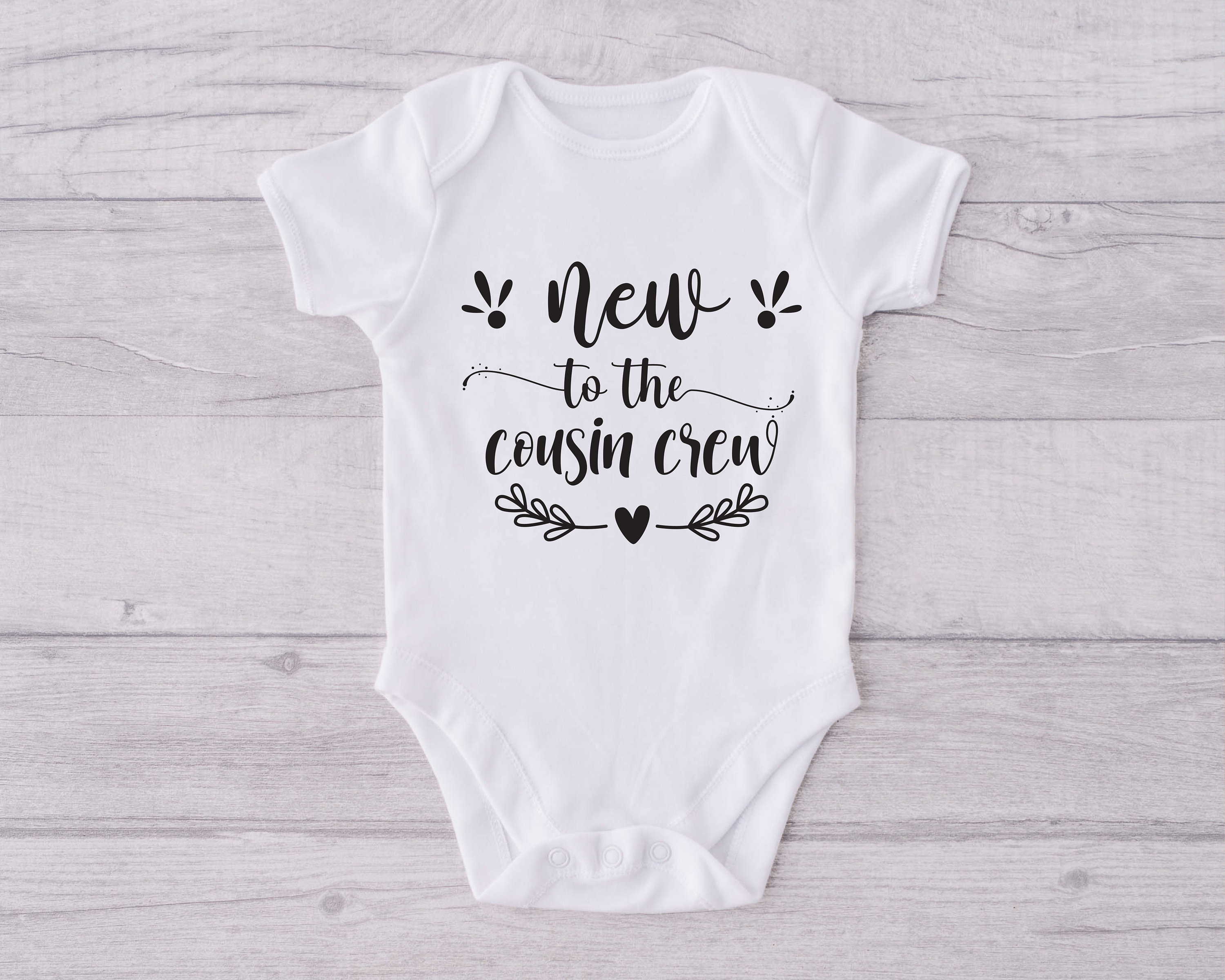 Art & Collectibles Baby Bodysuit svg New to the Cousin Crew SVG Newborn