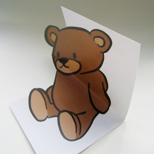 Anamorphic 3D illusion greeting card Teddy Bear