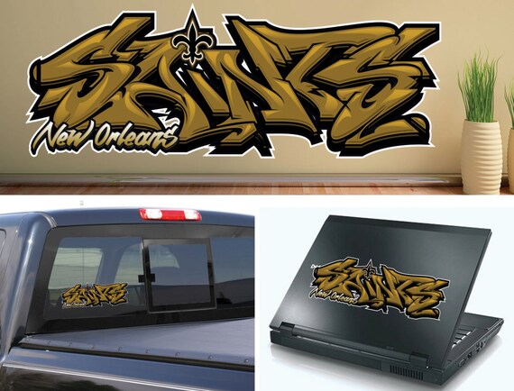 New Orleans Saints Graffiti Vinyl Bumper Laptop Wall Decor