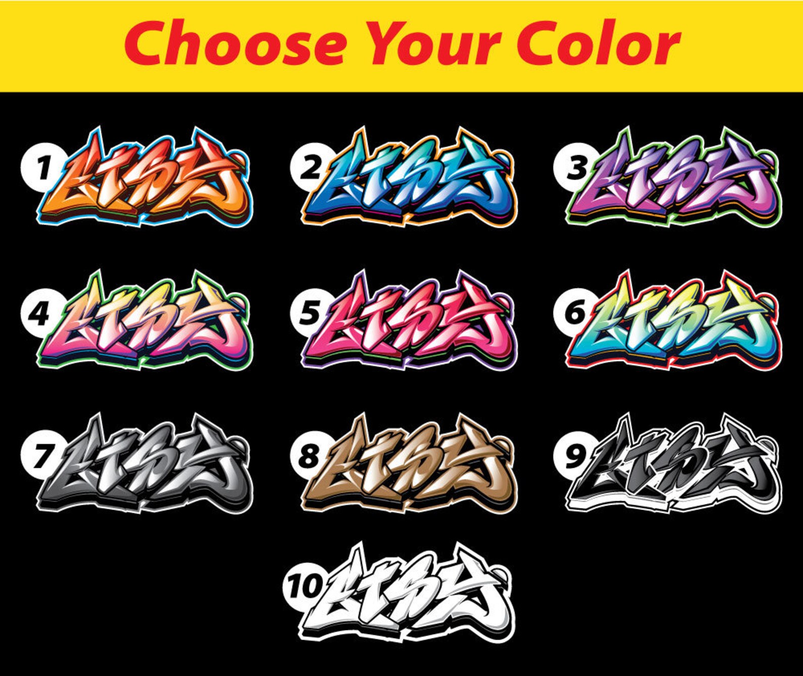 Custom Graffiti Name Sticker Decal Wall Art Room Decor One Etsy