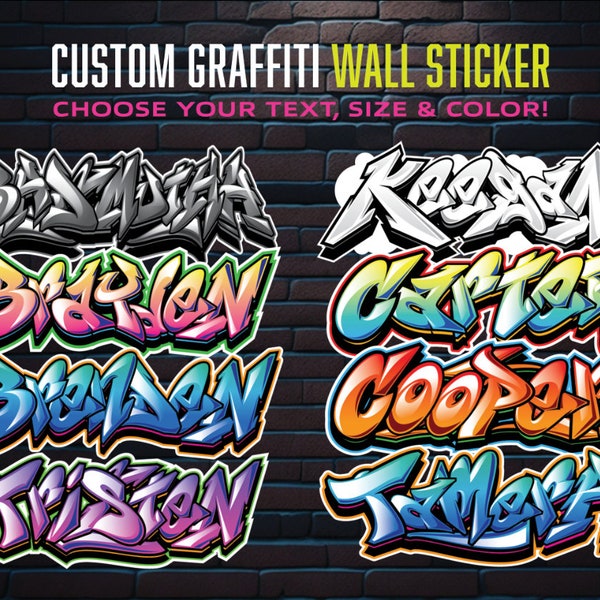 Custom Graffiti Name Sticker Decal, Wall Sticker, Home Decor and gifts, Custom Sticker, Wall Decoration, Laptop Sticker, Modern Wall Art