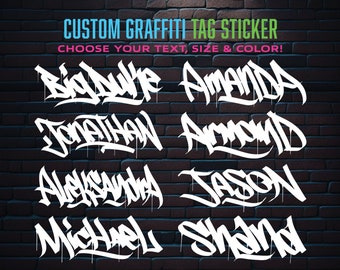Custom Graffiti Tag Name Sticker Decal, Wall Sticker, Home Decor and gifts, Custom Sticker, Wall Decoration, Laptop Sticker, Modern Wall Art