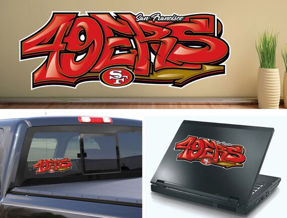 laptop CHOOSE COLOR die cut vinyl San Francisco 49ers decal sticker for car