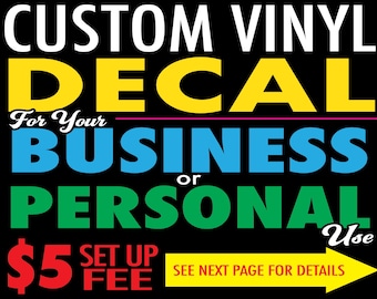 Custom Logo Vinyl Decal Sticker for Business, Car, Vehicle, Semi, Truck, Van, Car Club, Window, Door, Bumper, Wall, Personal, Marketing, Fun