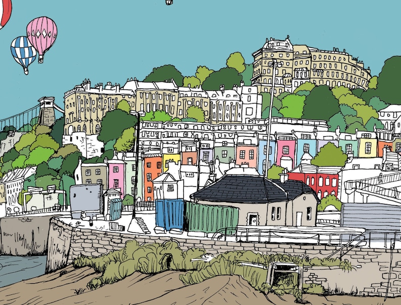 Bristol Illustration Fine Art Print Clifton Suspension Etsy UK