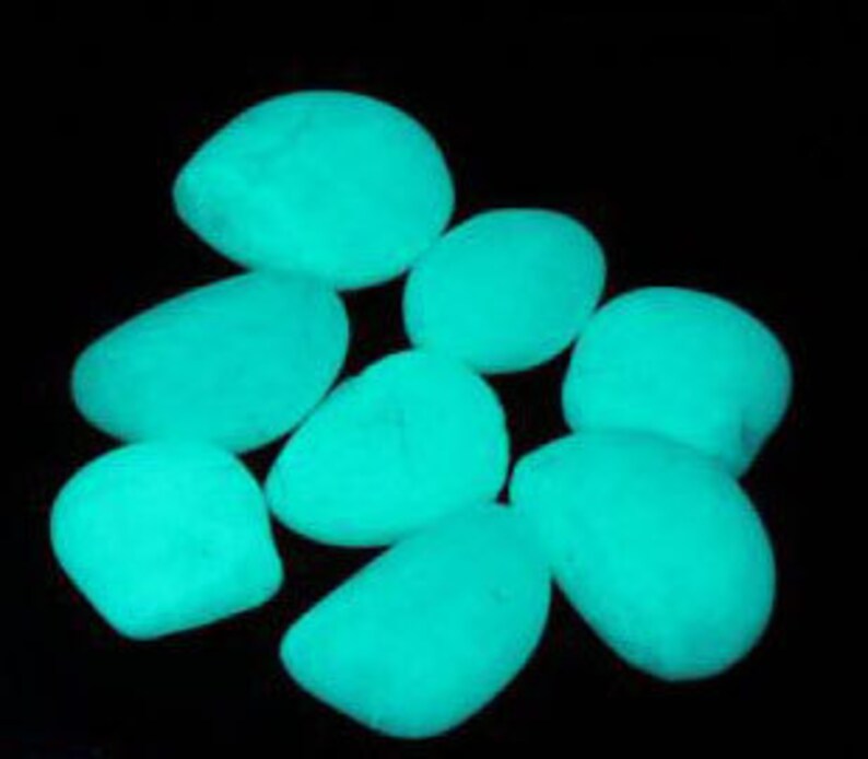 Glow In The Dark Aggregate LAVA STONE AQUA pebble stones Etsy
