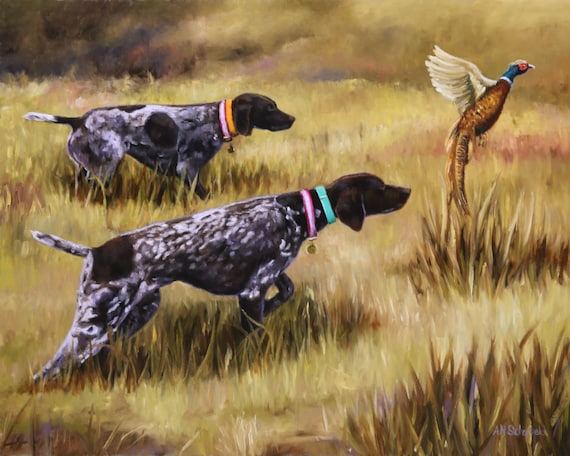 Hunting deals dog artwork