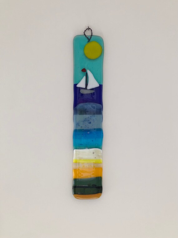 Fused Glass Art sailing Yacht Etsy