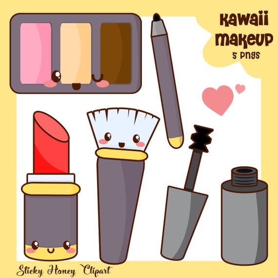 Maquillage Clipart Kawaii Maquillage Clipart Maquillage mignon Clipart  rouge à lèvres Maquillage Kawaii Maquillage Graphiques Kawaii Mascara  Clipart -  France