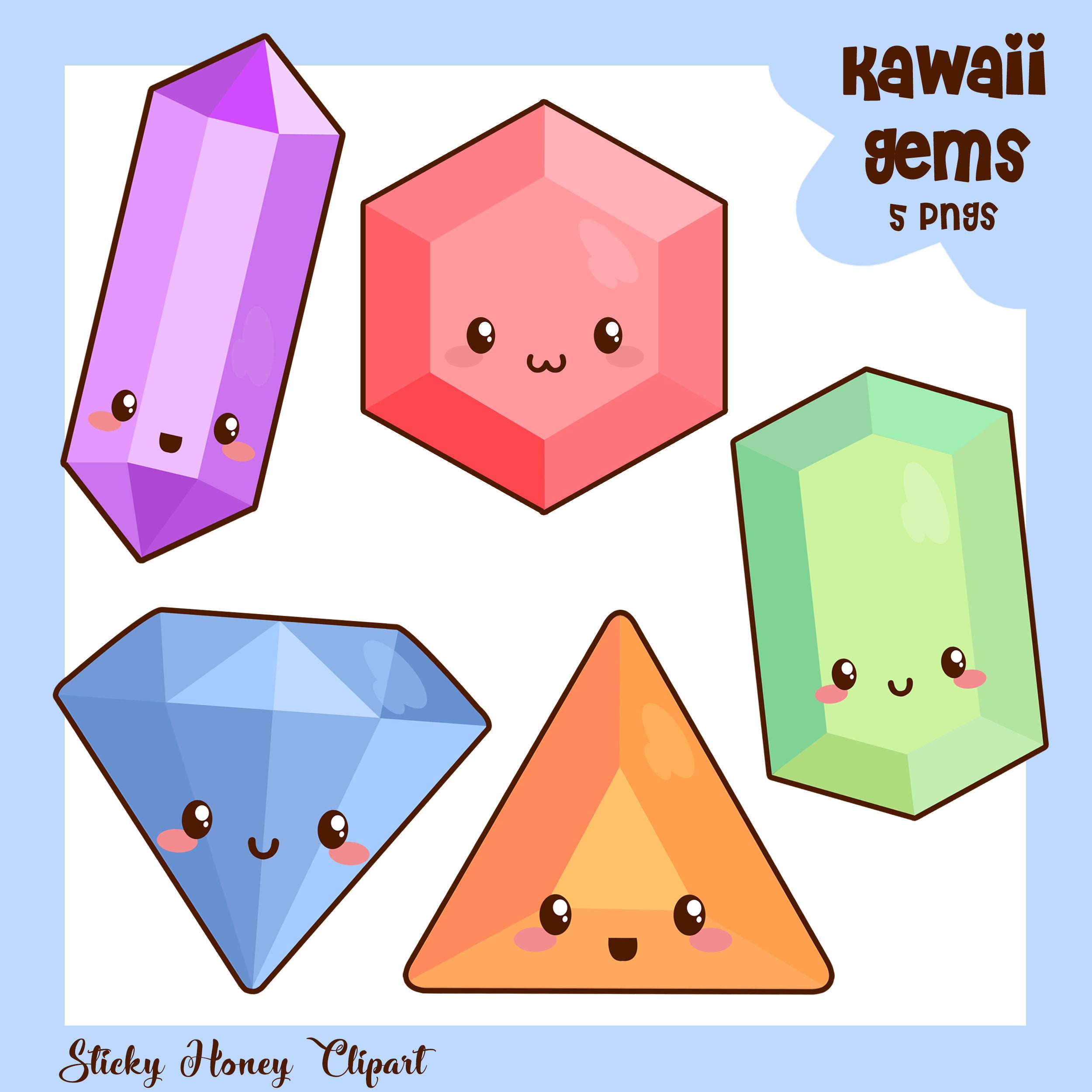 Gem Clipart Kawaii Gem Clipart Cute Gems Gem Clipart Gem Clip art Gem