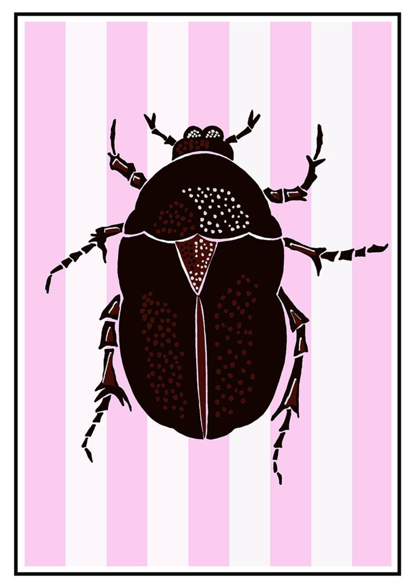 Beetle Stencil Fine Art Giclee Print A4 Etsy