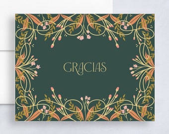 Gracias card, gratitude greeting card, thank you card, greeting card Spanish, card for friend, card for her, card for him, gracias tarjeta