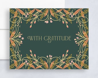 With gratitude card, gratitude greeting card, thank you card, greeting card for friend, card for her, card for neighbor, card for coworker