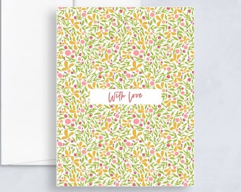 Fun greeting card, with love card, everyday cards, card for friend, card for her, greeting card for teacher, friendship card, sympathy card