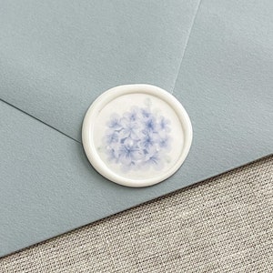 Hydrangea wax seal sticker, Self adhesive wax seal, wax seal stamp, floral wax seal, wedding wax seal, wedding invitation, botanical wax