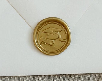 Gold graduation wax seal sticker, gold wax seal, graduation wax seal, self adhesive wax seal, graduation cards, DIY Wax Seal
