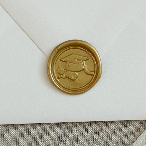 Gold graduation wax seal sticker, gold wax seal, graduation wax seal, self adhesive wax seal, graduation cards, DIY Wax Seal