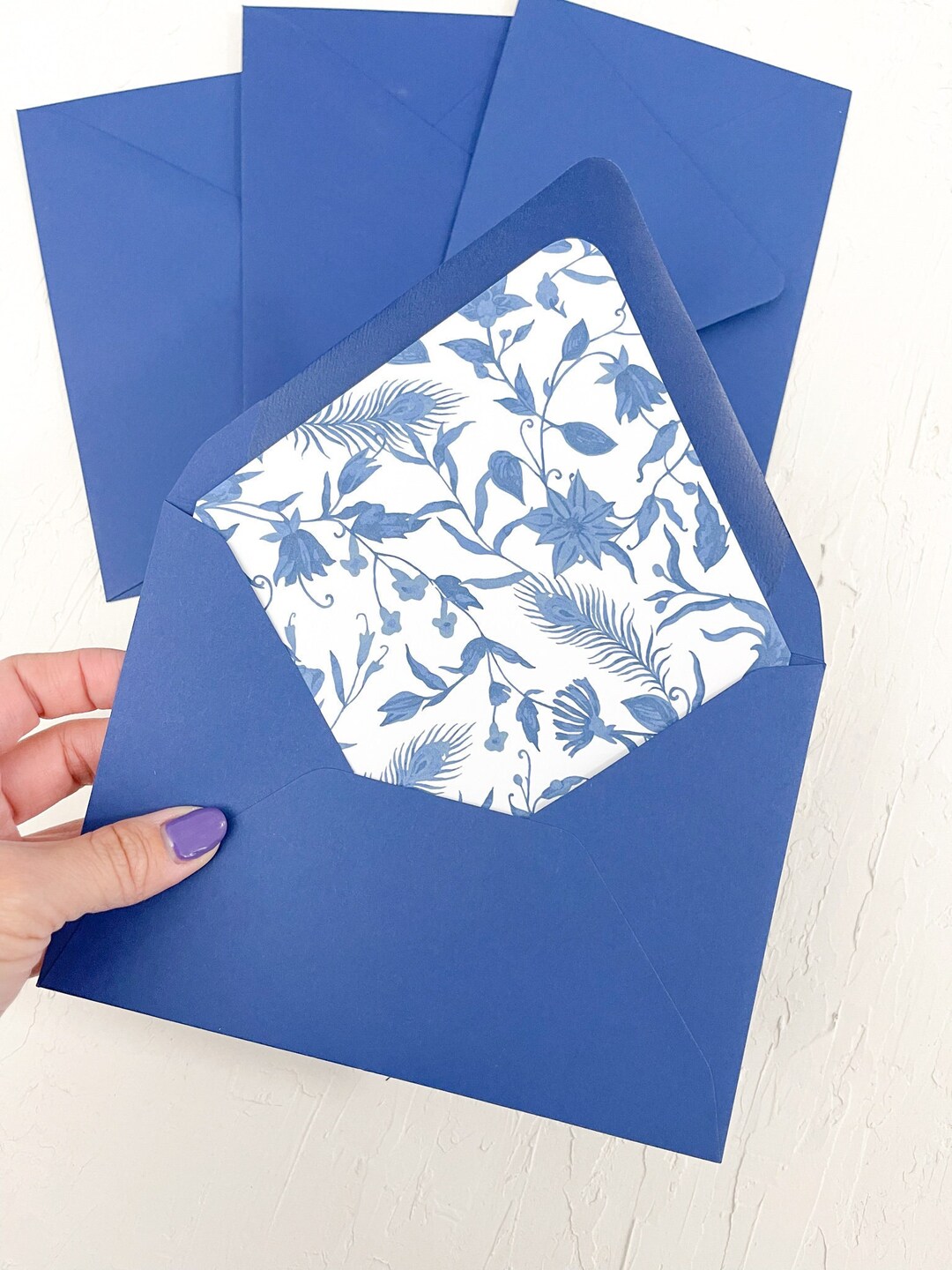 Printable Envelope Liner for A7 Envelope Blue Floral and Etsy