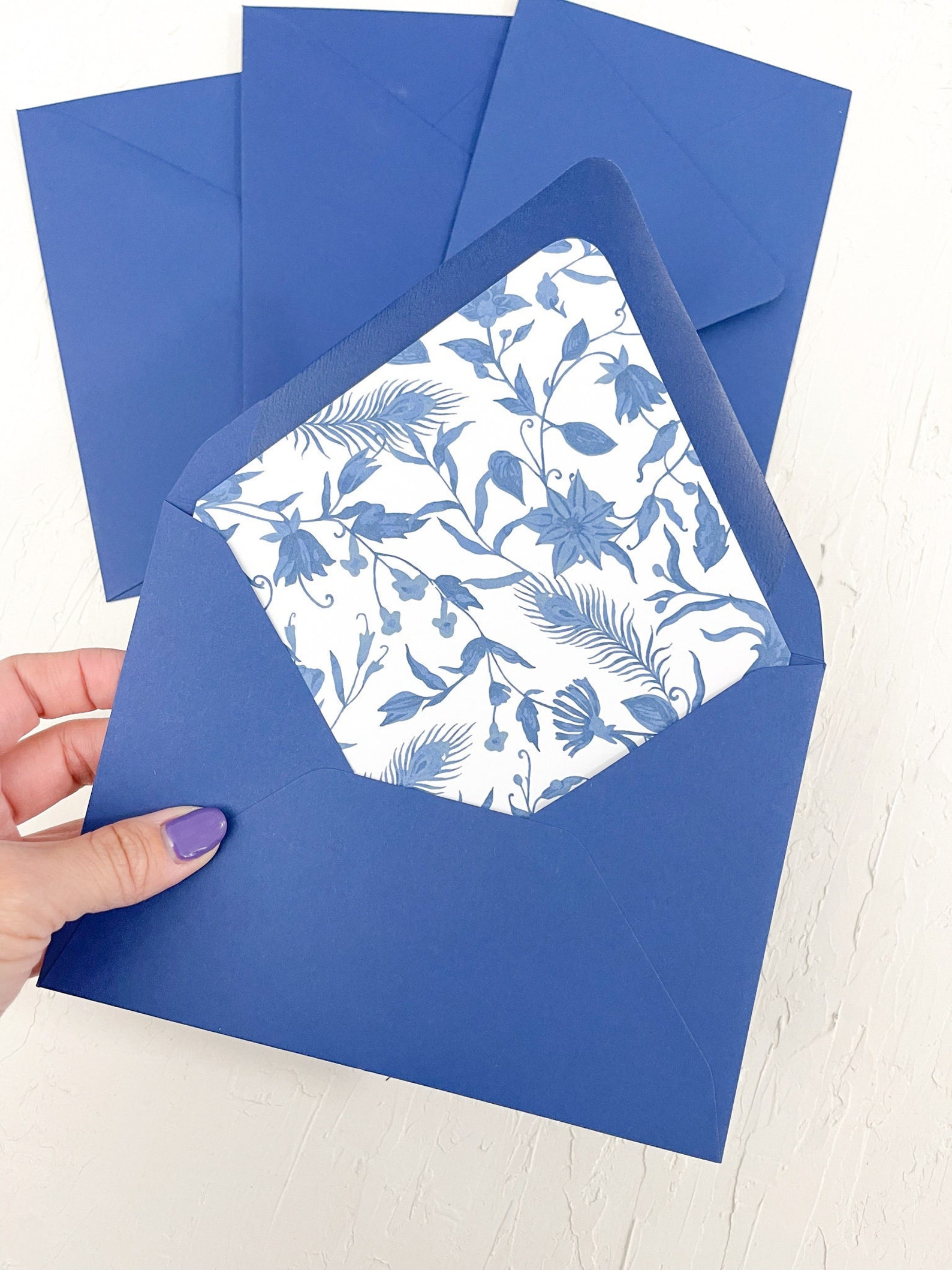 Printable Envelope Liner for A7 Envelope Blue Floral and Etsy