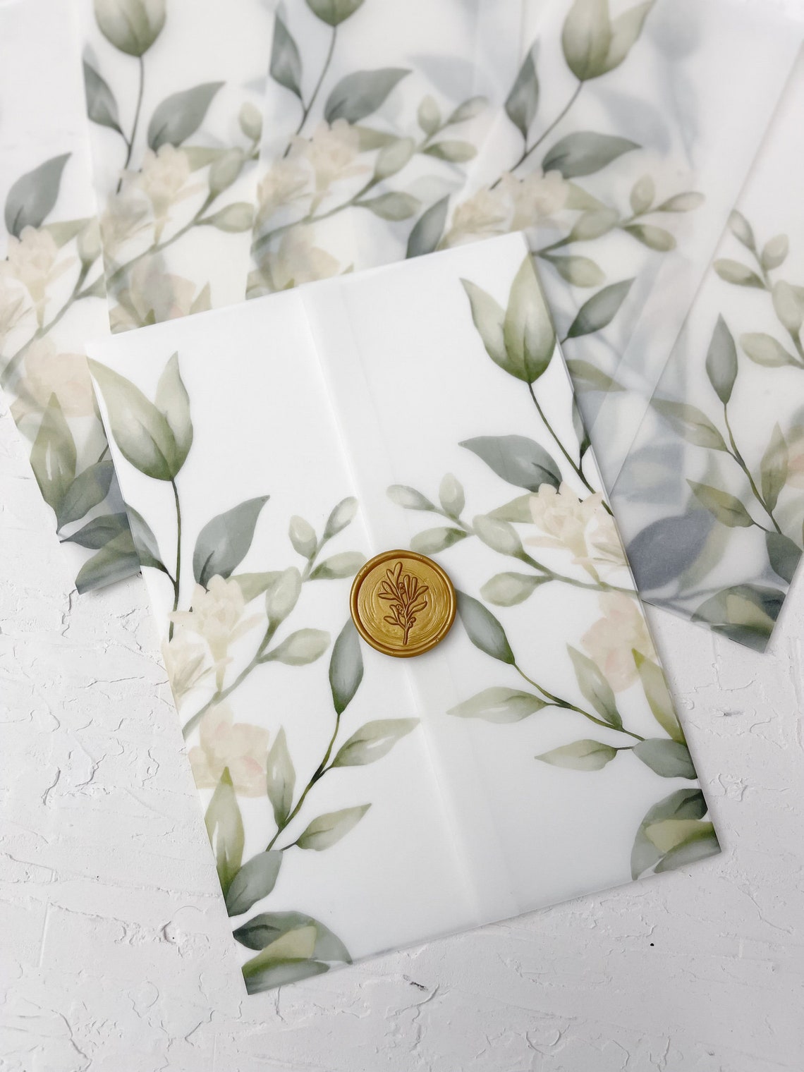 Floral Vellum Wrap for Invitations Vellum Jacket for Etsy