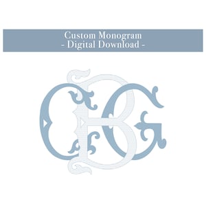 Benutzerdefiniertes Monogramm mit drei Buchstaben digitaler Download, ineinandergreifendes Monogramm, Hochzeitsmonogramm, Vintage-Monogramm, Vintage-Hochzeitsmonogramm