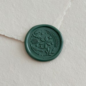Christmas wax seal sticker, green Christmas wax seal, wax seal sticker for envelopes, self adhesive wax seal, Holiday wax seal, DIY Wax seal