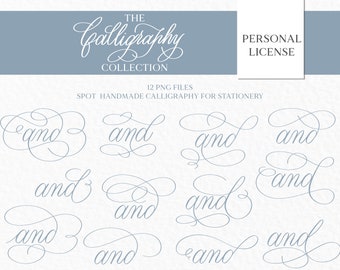 Clip art de caligrafia para artigos de papelaria de casamento, caligrafia clássica, caligrafia para convites de casamento, clip art de casamento para uso pessoal