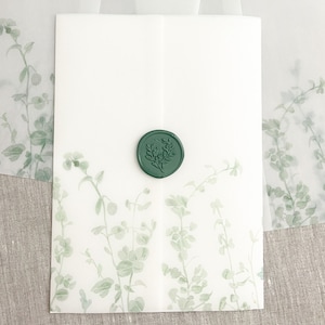 Greenery vellum wrap for invitation, Vellum jacket, wedding invitation, botanical vellum, DIY invitation, vellum wrap 5x7, vellum paper