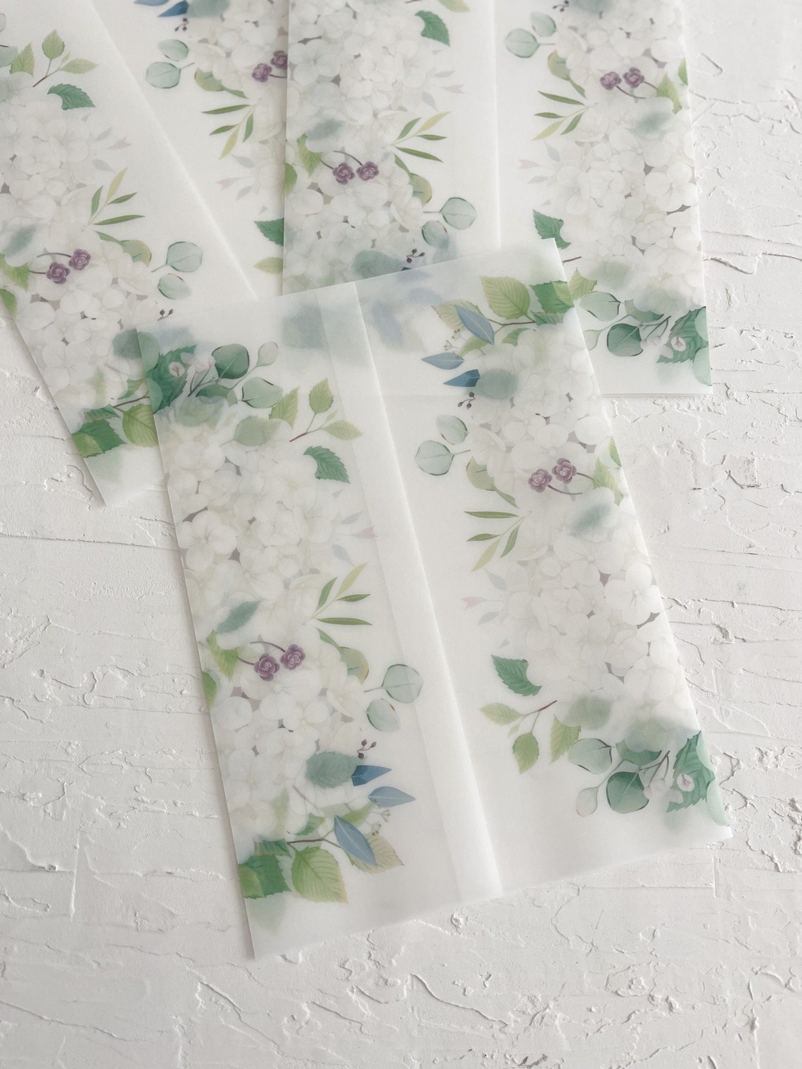 Hydrangea Vellum Wrap Vellum Jacket for Invitations Wedding Etsy