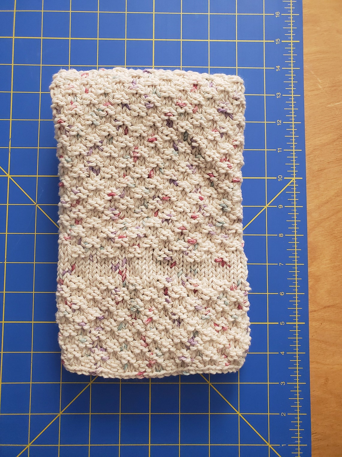 Hand Knit Cotton Dish Towel 15 X 20 Etsy