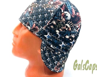Patriotic Eagle Cap Welders Hats Bikers Caps Welding Cap Hat Cotton Weld Cap Made in USA