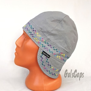 Coloful dekorative Nähte Grau Schweißer Schweißermütze Hüte Biker Caps Hut Baumwolle Schweißermütze Made in den USA