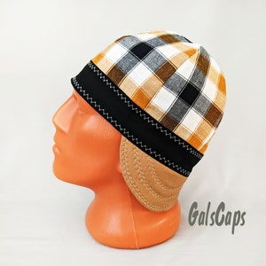 Plaid Welders Welding Cap  Hats Bikers Caps  Hat Cotton Decorative Stitching Weld Cap Made in USA Ready to Ship