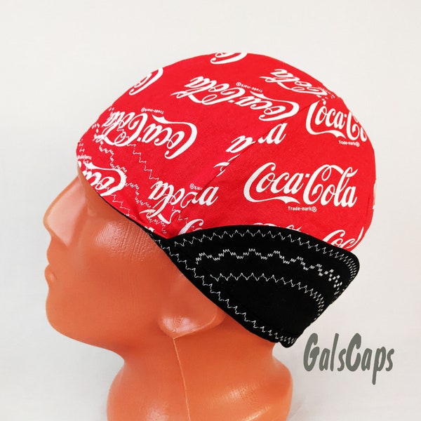 Welders Hats Coca Cola Print Bikers Caps Welding Cap Hat Cotton Weld Cap Made in USA Ready to Ship