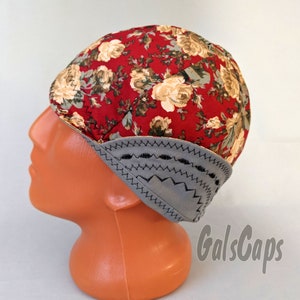 Floral/Gray Welders Hats Bikers Caps Welding Cap Hat Cotton Weld Cap Made in USA Ready to Ship #43