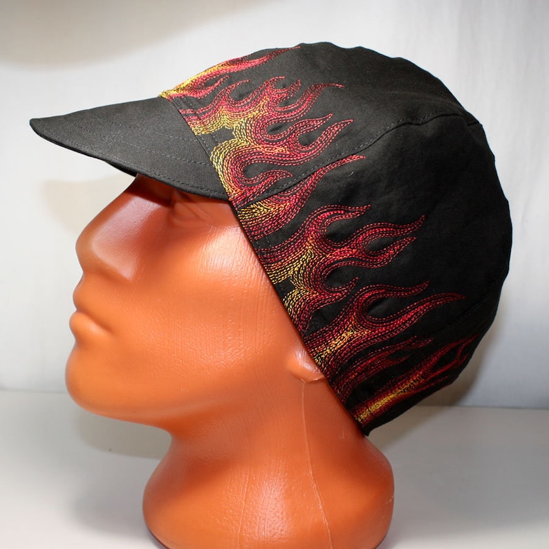 Flame. Welders Hats Bikers Caps Welding Cap Hat Cotton Etsy