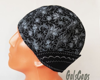Floral Paisley Welders Hats, Bikers Caps, Welding Cap Hat, Cotton Made in Usa #20