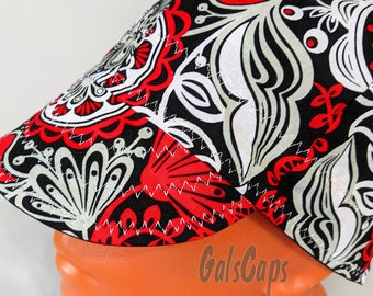 Sale! Size 7 Shallow Crown Floral Welders Hats Bikers Caps Welding Cap Hat Cotton Weld Cap Made in USA Ready to Ship